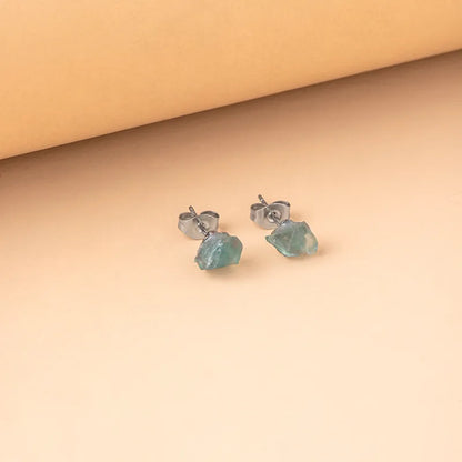 Fashion Geometric Natural Stone Irregular Ear Studs 1 Pair