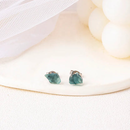 Fashion Geometric Natural Stone Irregular Ear Studs 1 Pair