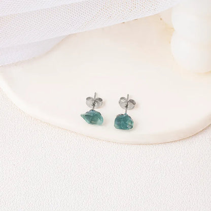 Fashion Geometric Natural Stone Irregular Ear Studs 1 Pair