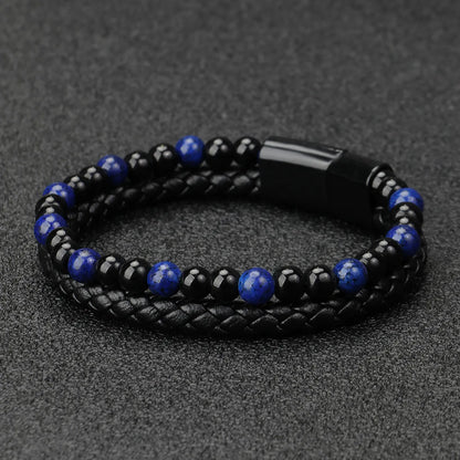 Fashion Geometric Natural Stone Titanium Steel Bracelets