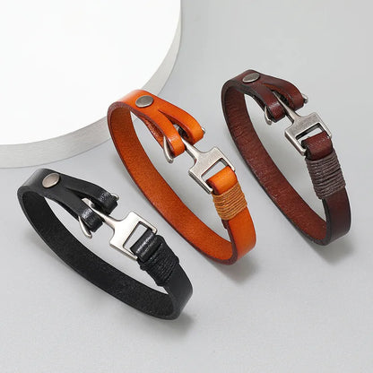 Fashion Geometric Pu Leather Alloy Unisex Bracelets 1 Piece