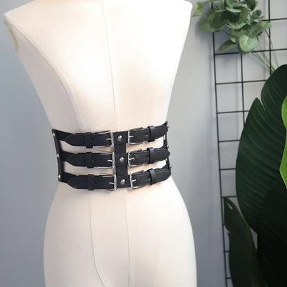 Fashion Geometric Pu Leather Handmade Women'S Corset Belts 1 Piece