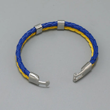 Fashion Geometric Pu Leather Knitting No Inlaid Bracelets