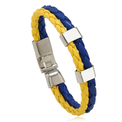 Fashion Geometric Pu Leather Knitting No Inlaid Bracelets