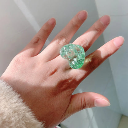 Fashion Geometry Pattern Resin Ring