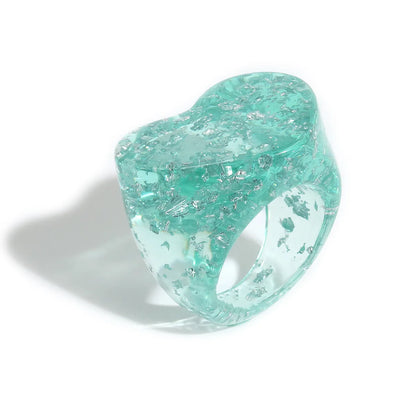 Fashion Geometry Pattern Resin Ring