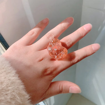 Fashion Geometry Pattern Resin Ring