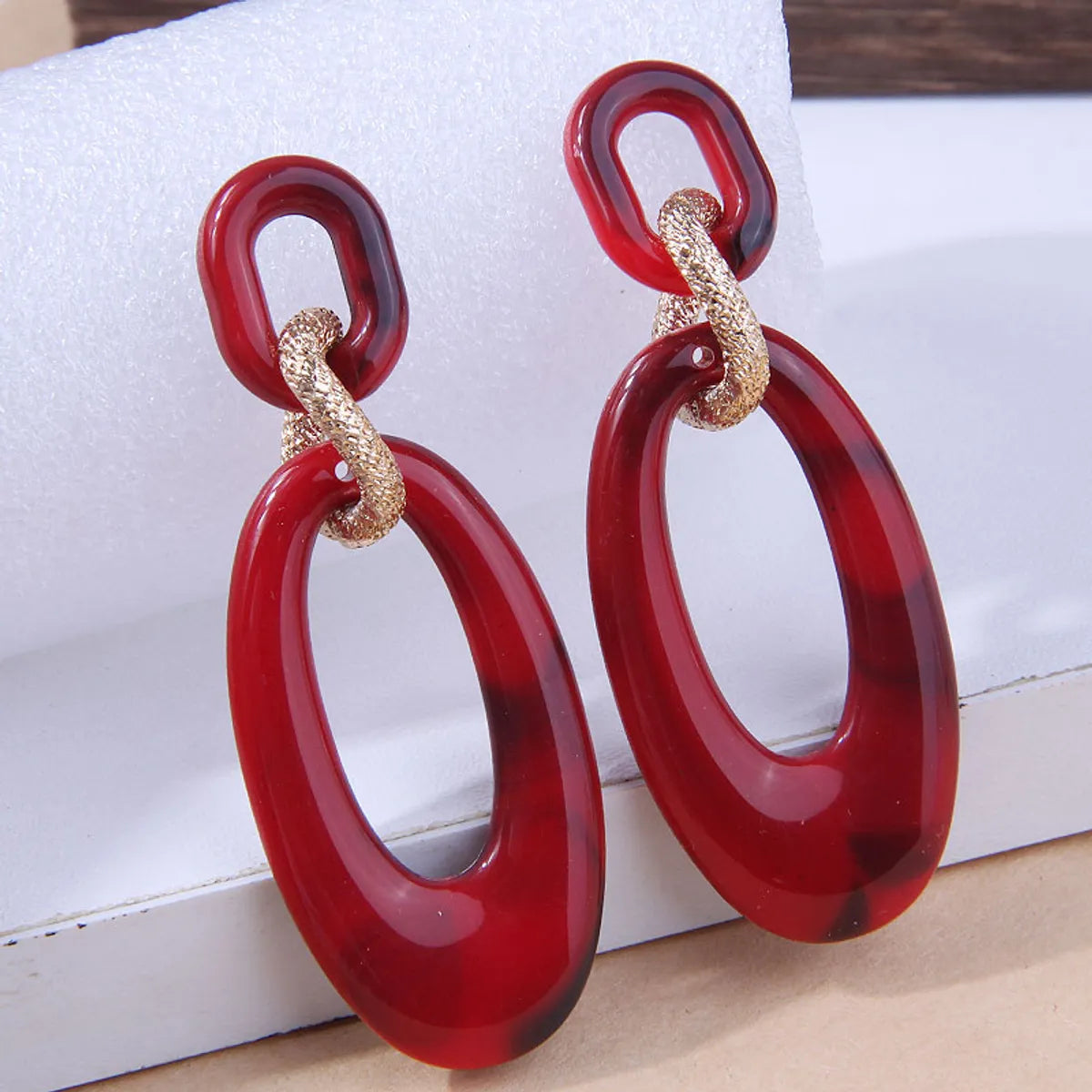 Fashion Geometric Resin Stoving Varnish Women's Drop Earrings 1 Pair