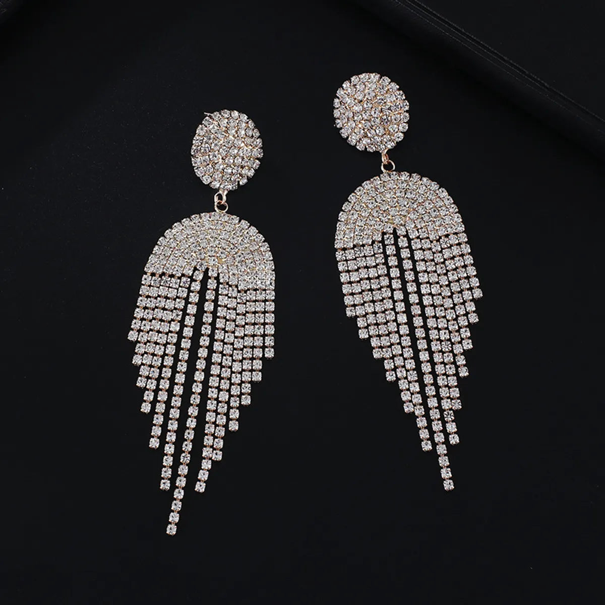 Fashion Geometric Rhinestone Tassel Artificial Gemstones Women's Drop Earrings 1 Pair