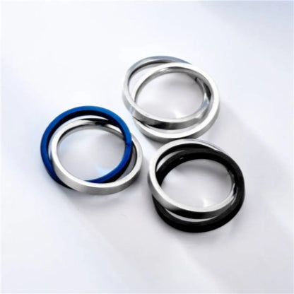 Fashion Geometric Rotating Stainless Steel Contrast Color Ring