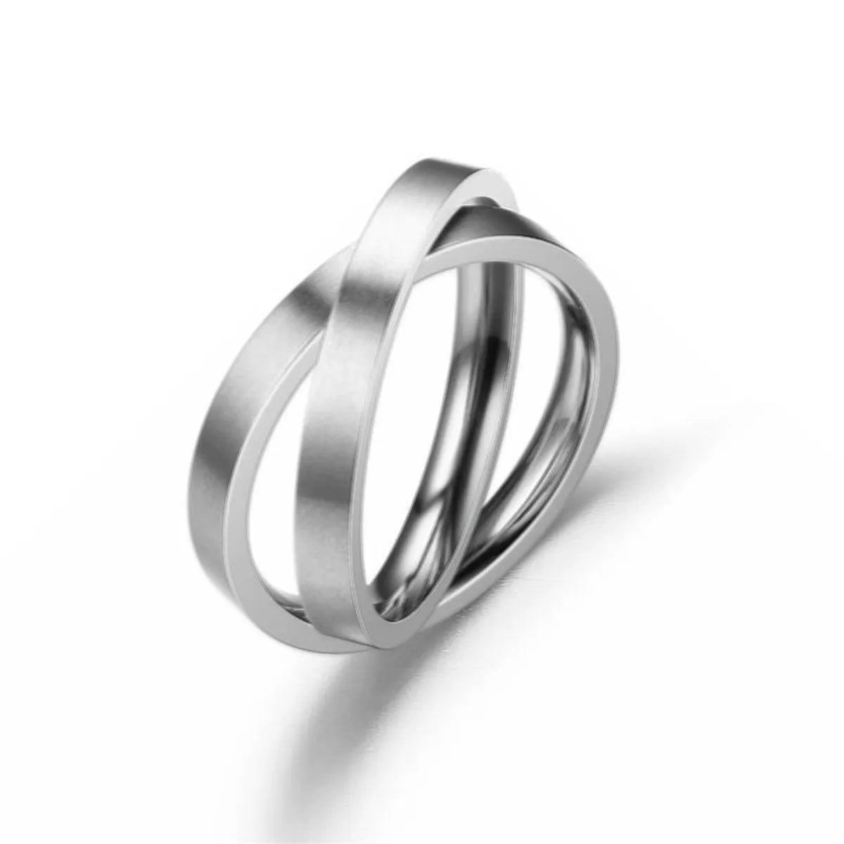 Fashion Geometric Rotating Stainless Steel Contrast Color Ring