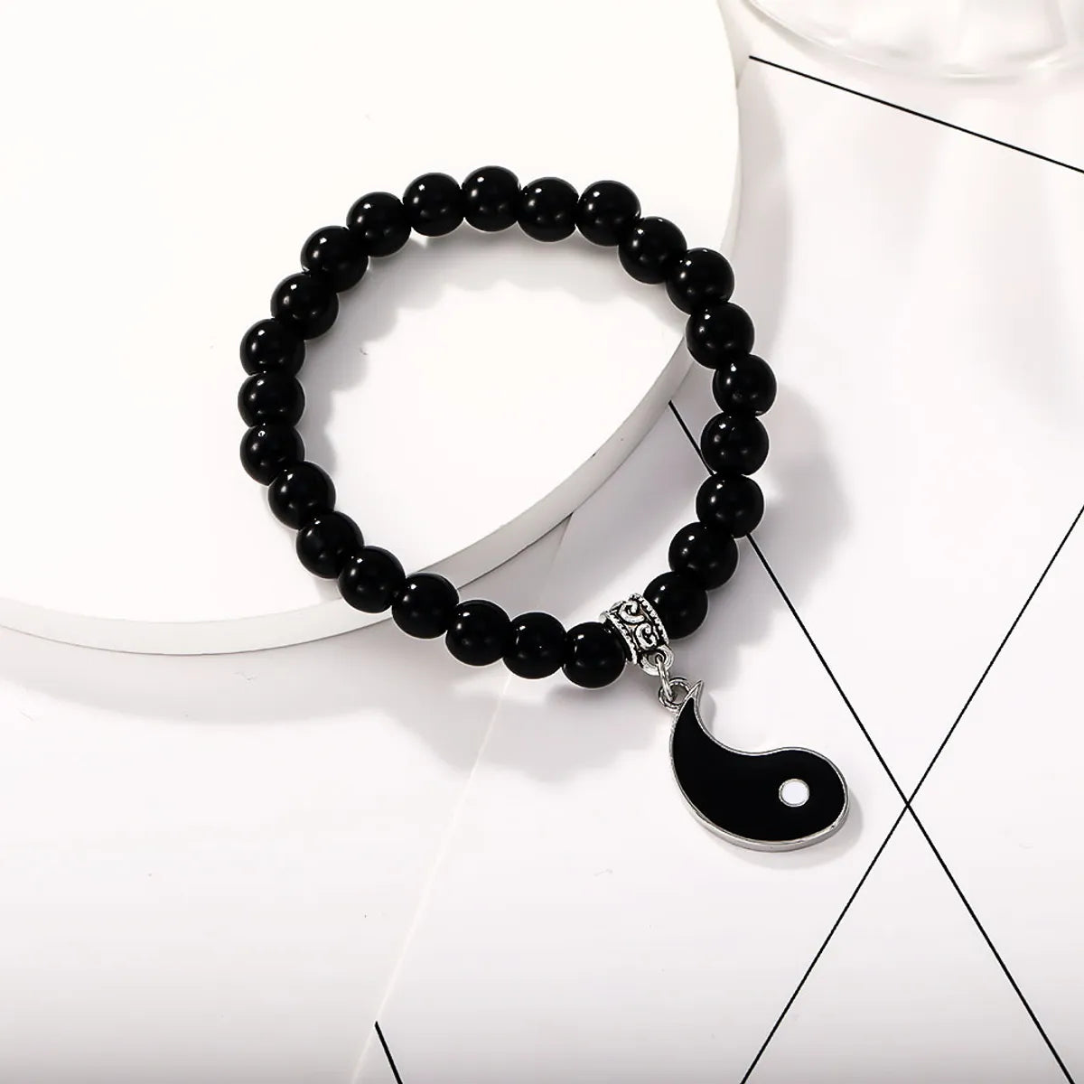 Fashion Geometric Round Couple Simple Alloy Bracelet