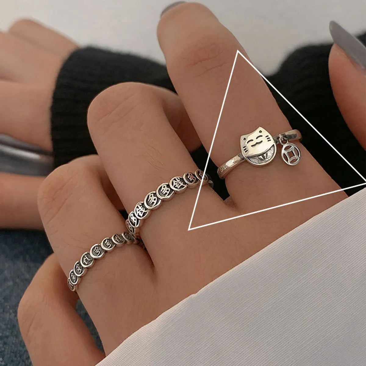 Fashion Geometric Copper Plating White Gold Plated Silver Plated Women'S Open Ring