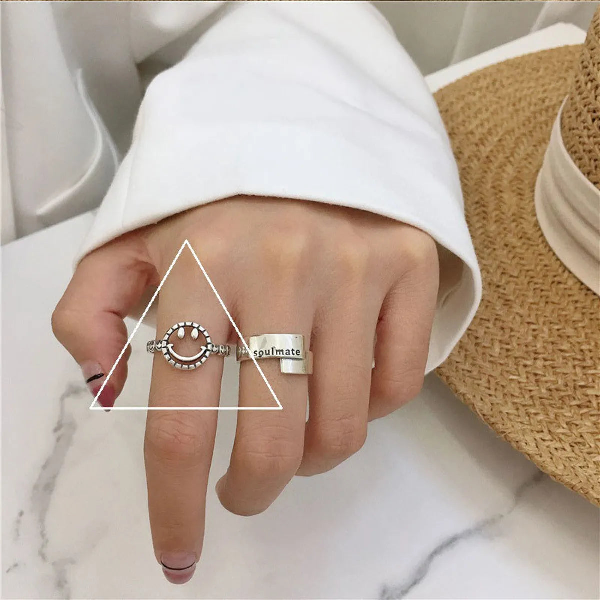 Fashion Geometric Copper Plating White Gold Plated Silver Plated Women'S Open Ring