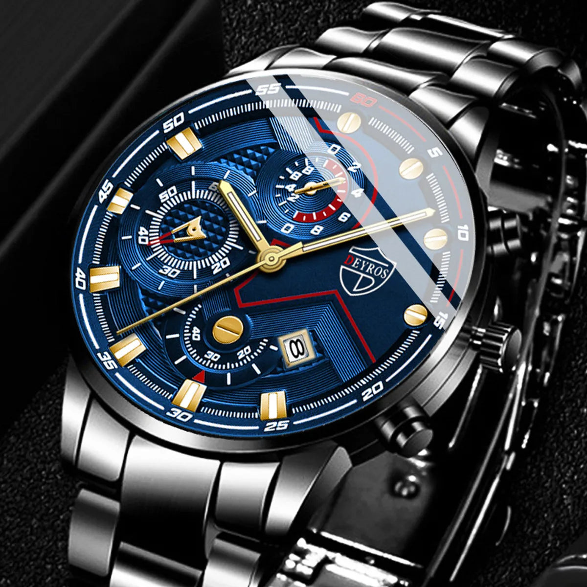 Fashion Geometric Single Folding Buckle Quartz Men'S Watches