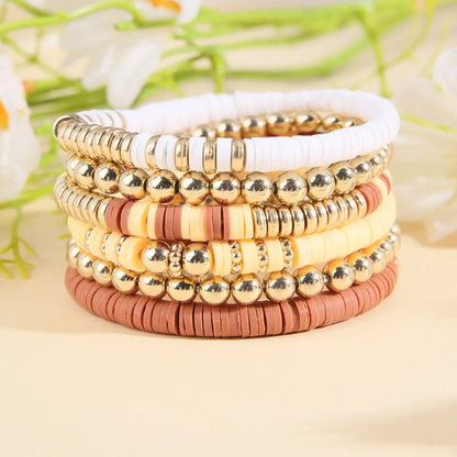 Fashion Geometric Soft Clay Plating Unisex Bracelets 1 Set