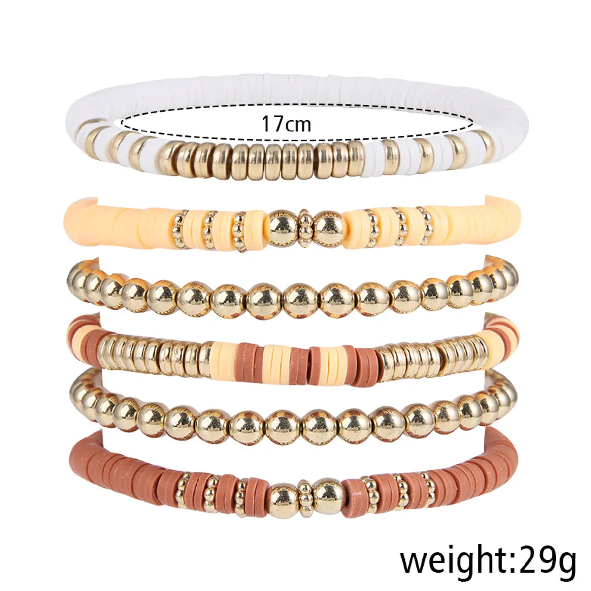 Fashion Geometric Soft Clay Plating Unisex Bracelets 1 Set