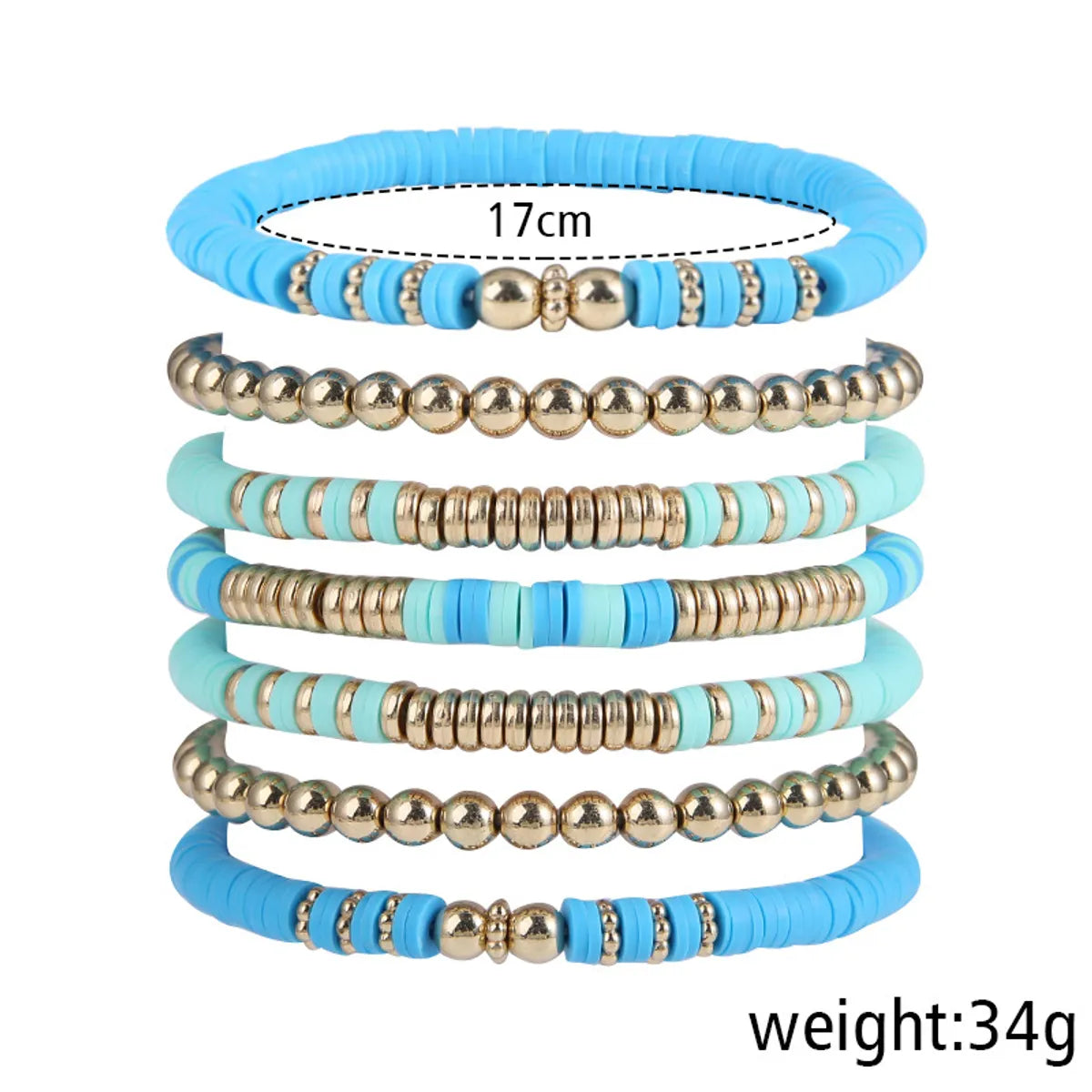 Fashion Geometric Soft Clay Plating Unisex Bracelets 1 Set