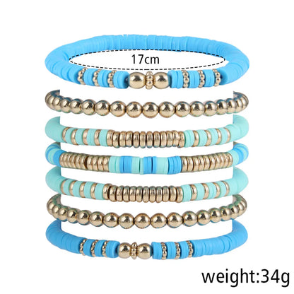 Fashion Geometric Soft Clay Plating Unisex Bracelets 1 Set