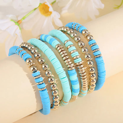 Fashion Geometric Soft Clay Plating Unisex Bracelets 1 Set