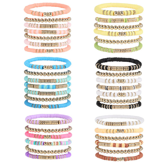 Fashion Geometric Soft Clay Plating Unisex Bracelets 1 Set