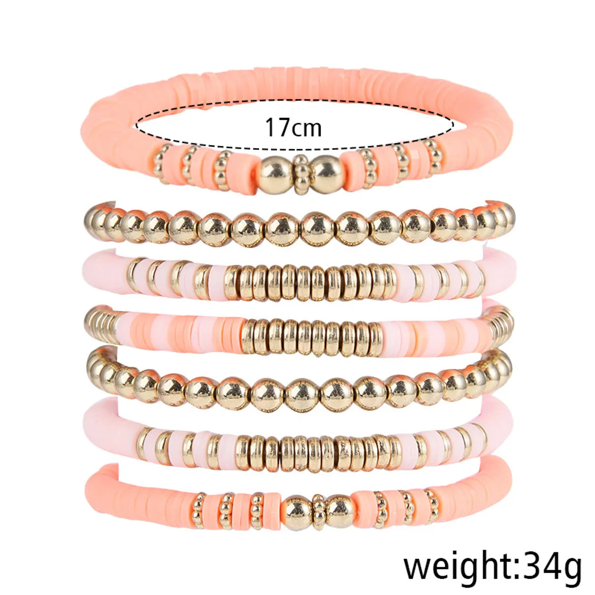 Fashion Geometric Soft Clay Plating Unisex Bracelets 1 Set