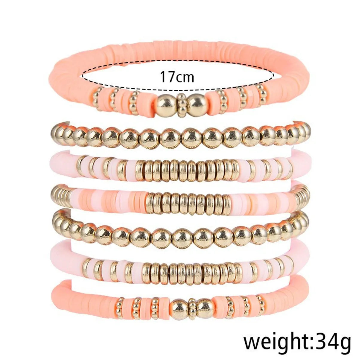 Fashion Geometric Soft Clay Plating Unisex Bracelets 1 Set