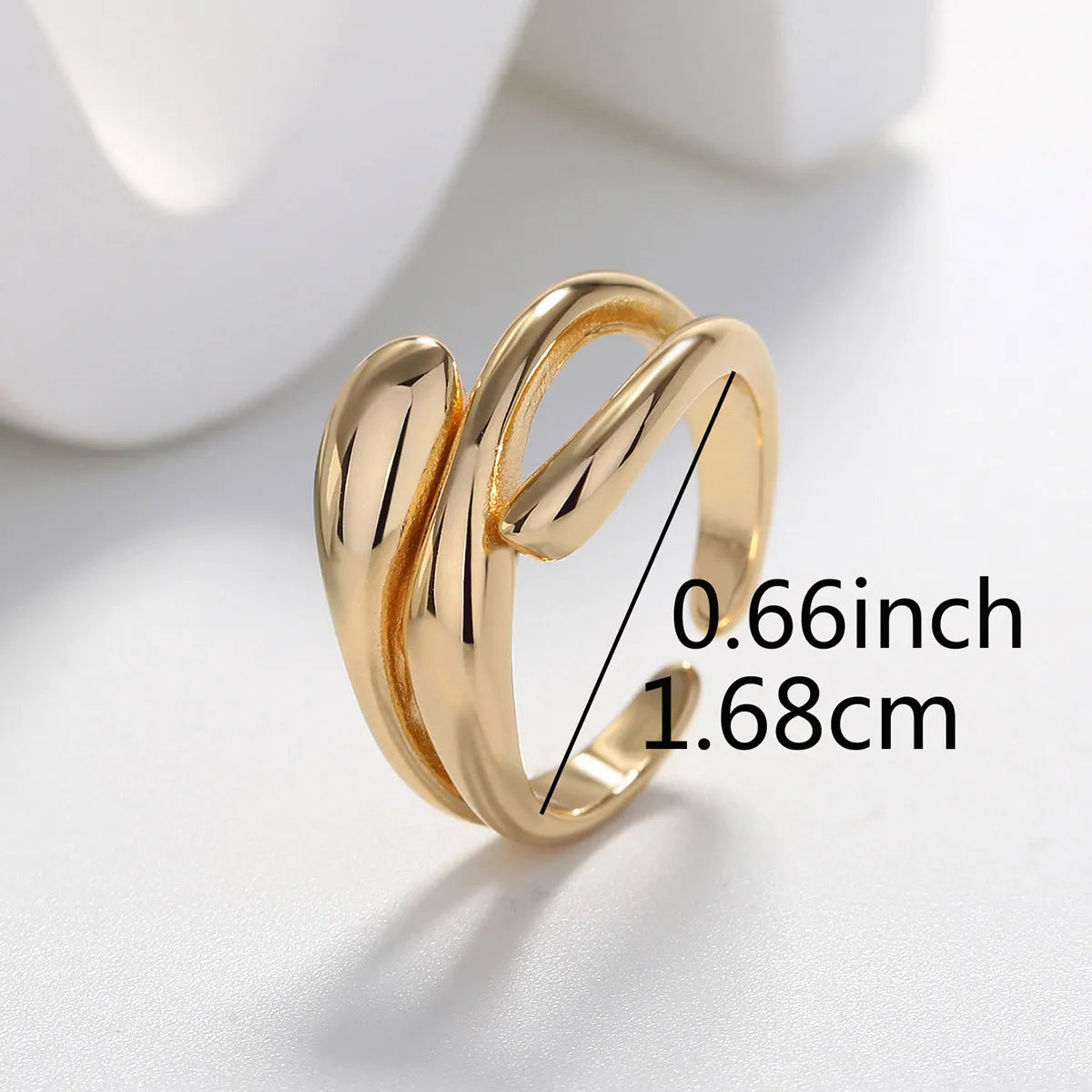 Fashion Geometric Solid Color Brass Open Ring In Bulk