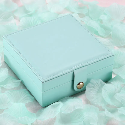 Fashion Geometric Solid Color Pu Leather Metal Jewelry Boxes