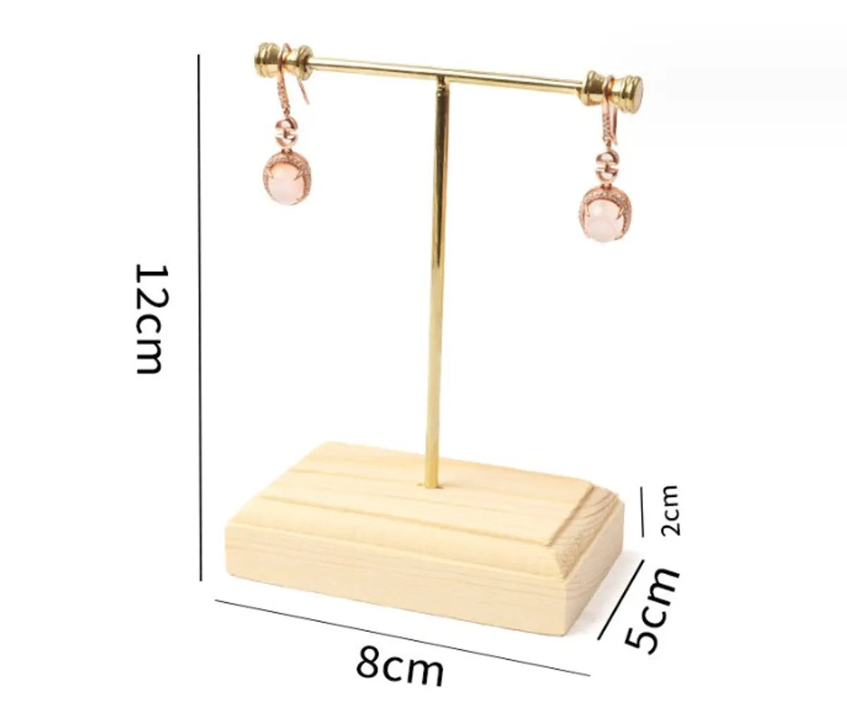 Fashion Geometric Solid Wood Metal Jewelry Rack