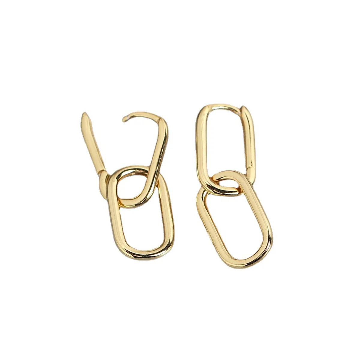 Fashion Geometric Square Interlocking Copper Earrings