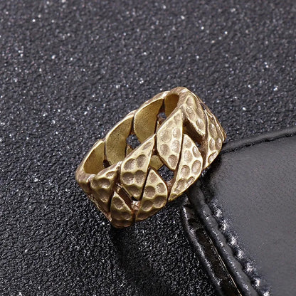 Fashion Geometric Stainless Steel Criss Cross Stripe Men'S Rings