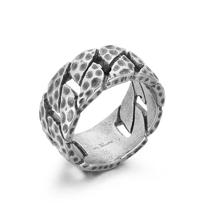 Fashion Geometric Stainless Steel Criss Cross Stripe Men'S Rings