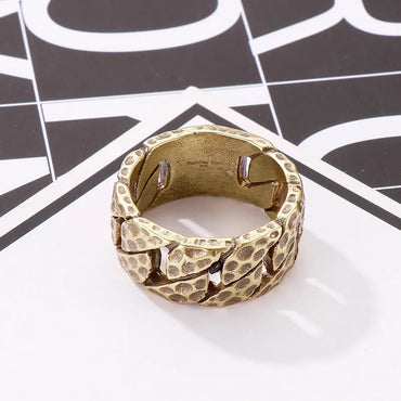 Fashion Geometric Stainless Steel Criss Cross Stripe Men'S Rings