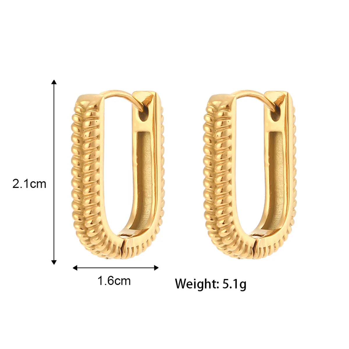 Fashion Geometric Plating Stainless Steel Gold Plated Earrings