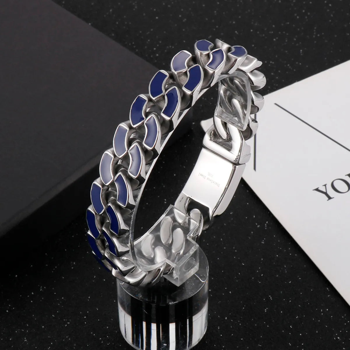 Fashion Geometric Stainless Steel Enamel Bracelets 1 Piece