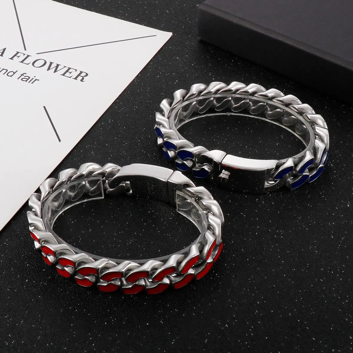 Fashion Geometric Stainless Steel Enamel Bracelets 1 Piece