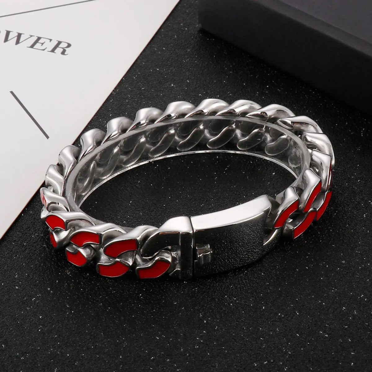 Fashion Geometric Stainless Steel Enamel Bracelets 1 Piece