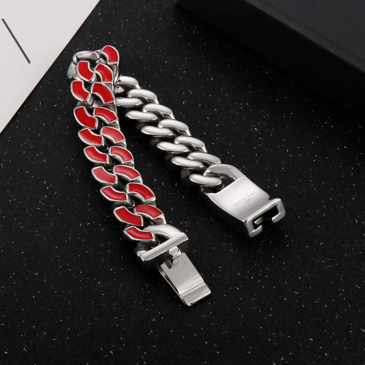 Fashion Geometric Stainless Steel Enamel Bracelets 1 Piece