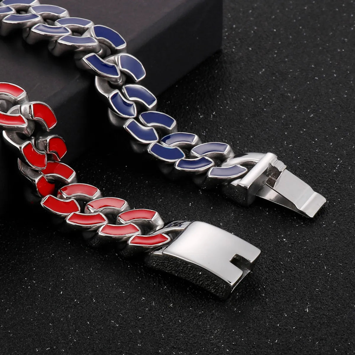 Fashion Geometric Stainless Steel Enamel Bracelets 1 Piece