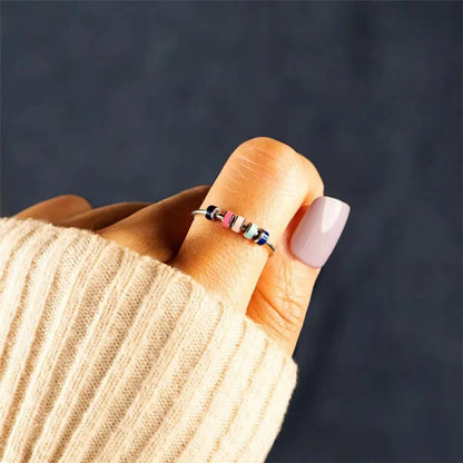 Fashion Geometric Stainless Steel Enamel Plating Open Ring 1 Piece