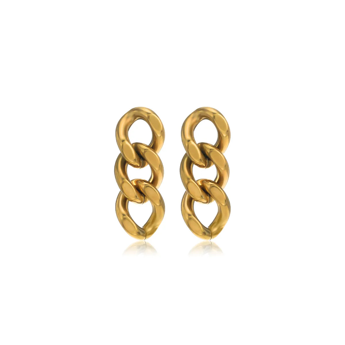 Fashion Geometric Stainless Steel Gold Plated Drop Earrings 1 Pair