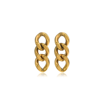 Fashion Geometric Stainless Steel Gold Plated Drop Earrings 1 Pair