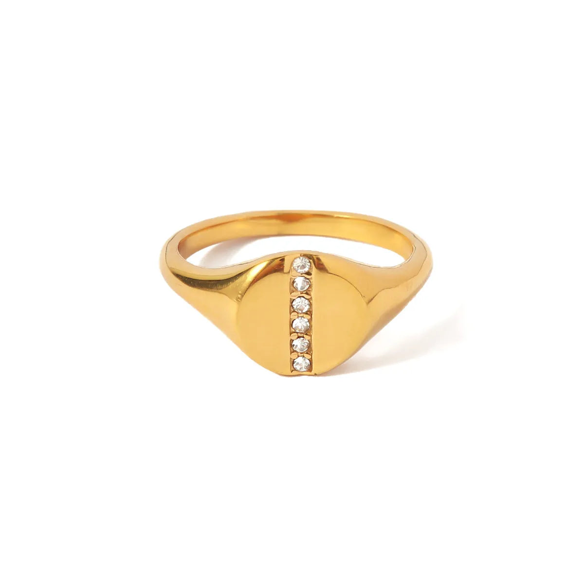 Fashion Geometric Stainless Steel Gold Plated Zircon Rings