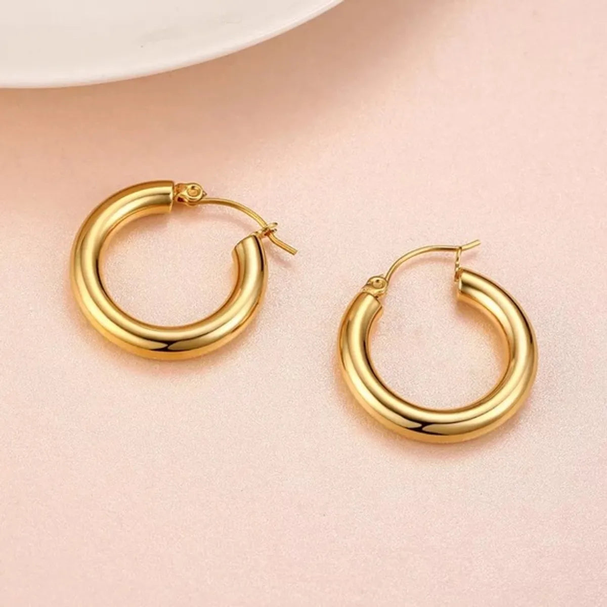 Fashion Geometric Plating Stainless Steel Hoop Earrings