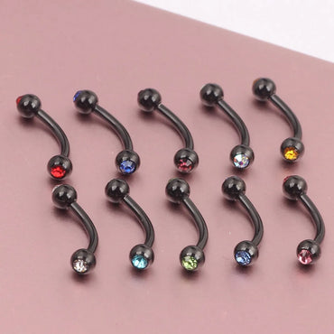 Fashion Geometric Stainless Steel Inlay Ear Studs 1 Piece