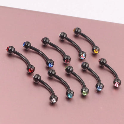 Fashion Geometric Stainless Steel Inlay Ear Studs 1 Piece