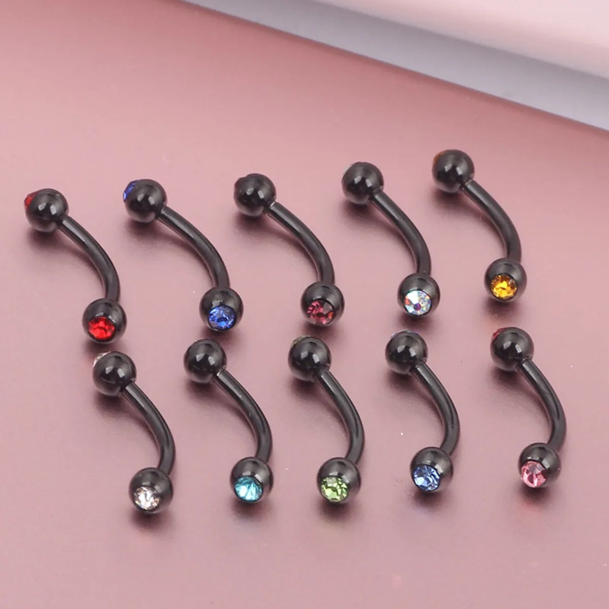 Fashion Geometric Stainless Steel Inlay Ear Studs 1 Piece