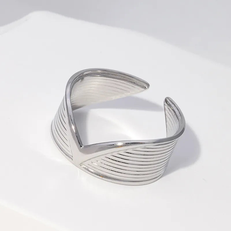 Fashion Geometric Stainless Steel Irregular Open Ring 1 Piece