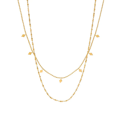 Fashion Geometric Stainless Steel Gold Plated Gold Plated Layered Necklaces